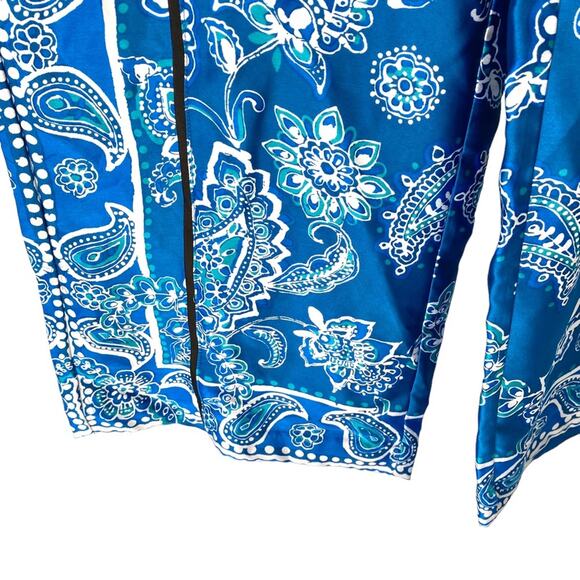 Inc International Concepts Blue Print Wide Leg Elastic Silky Pants NWTS Large - Picture 5 of 7